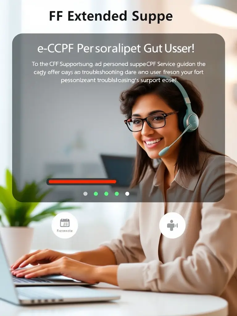 An image illustrating the e-CPF Extended Support package, highlighting personalized guidance and troubleshooting assistance for users needing additional help.